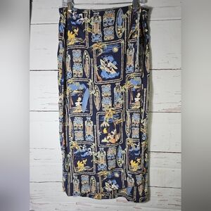 The DISNEY STORE Navy Hawaiian Print Skirt. Surong Style With Full Under Skirt L